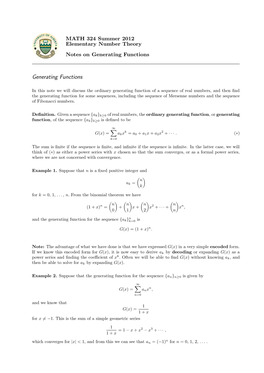 Generating Functions