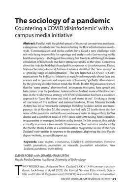 The Sociology of a Pandemic Countering a COVID ‘Disinfodemic’ with a Campus Media Initiative