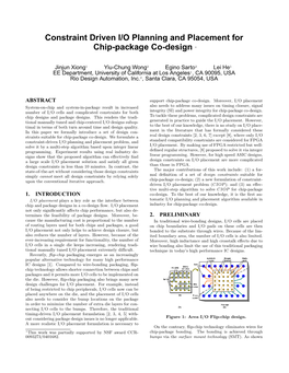 Constraint Driven I/O Planning and Placement for Chip-Package Co-Design ∗
