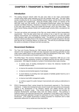 Chapter 7: Transport & Traffic Management