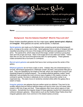 Galaxies Galore Worksheets