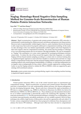 Homology-Based Negative Data Sampling Method for Genome-Scale Reconstruction of Human Protein–Protein Interaction Networks