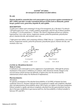 Levonorgestrel and Ethinyl Estradiol Tablets)