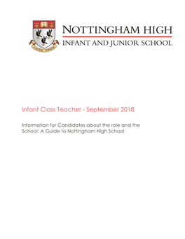 Infant Class Teacher - September 2018