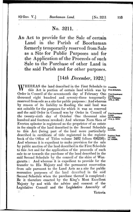 No. 3211. an Act to Provide for the Sale of Certain Land in the Parish Of