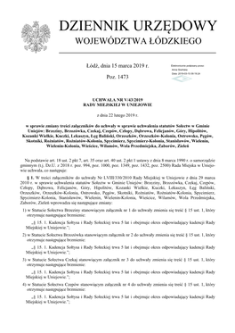 Uchwała Nr V/43/2019 Z Dnia 22 Lutego 2019 R