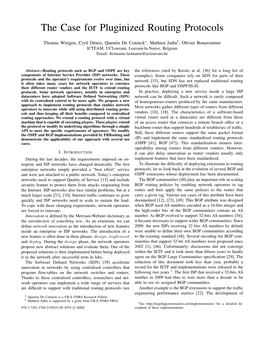 The Case for Pluginized Routing Protocols