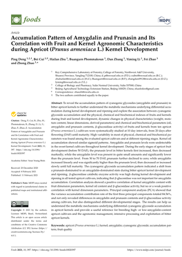 Accumulation Pattern of Amygdalin and Prunasin and Its Correlation