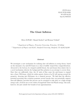 The Giant Inflaton