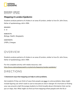 Mapping a London Epidemic