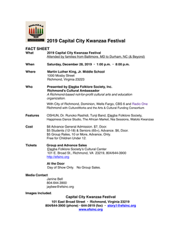 2018 Capital City Kwanzaa Festival