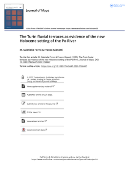 The Turin Fluvial Terraces As Evidence of the New Holocene Setting of the Po River