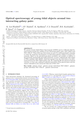 Optical Spectroscopy of Young Tidal Objects Around Two Interacting Galaxy Pairs