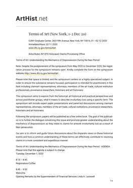 Terms of Art (New York, 1-2 Dec 20)