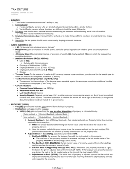 TAX OUTLINE Wednesday, December 01, 2010 12:00 PM