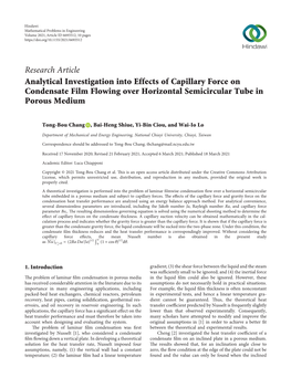 Analytical Investigation Into Effects of Capillary Force on Condensate Film Flowing Over Horizontal Semicircular Tube in Porous Medium