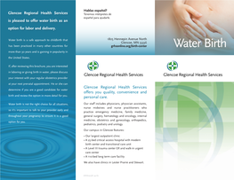 Water Birth As an Option for Labor and Delivery