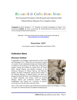 2007-11 R&C Newsletter