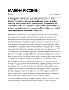 Marina Piccinini Long Bio 2017-18