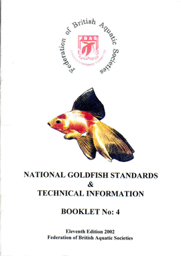 National Goldfish Standards & Technical Information