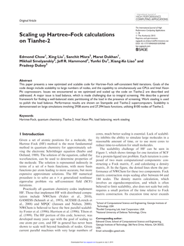 Scaling up Hartree–Fock Calculations on Tianhe-2