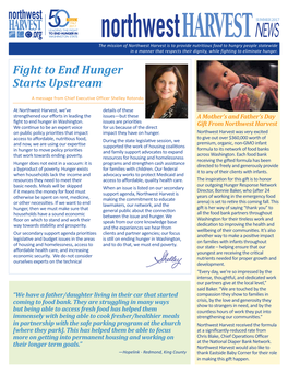 Fight to End Hunger Starts Upstream