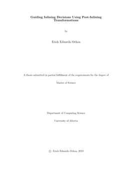 Guiding Inlining Decisions Using Post-Inlining Transformations Erick