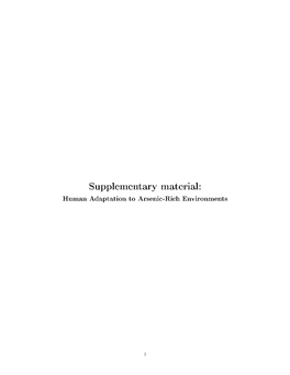 Supplementary Material: Human Adaptation to Arsenic-Rich Environments