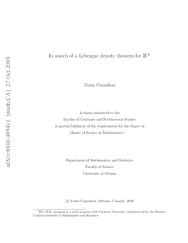 In Search of a Lebesgue Density Theorem for R^\Infty