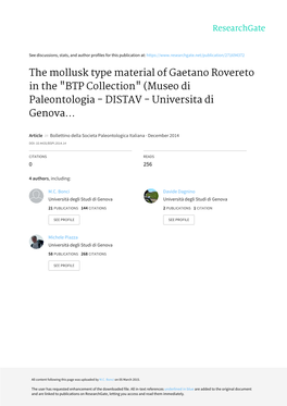 The Mollusk Type Material of Gaetano Rovereto in the 