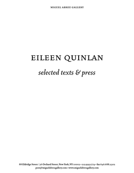 Eileen Quinlan Selected Texts & Press