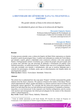 A Identidade De Gênero De Xana Na Telenovela Império1