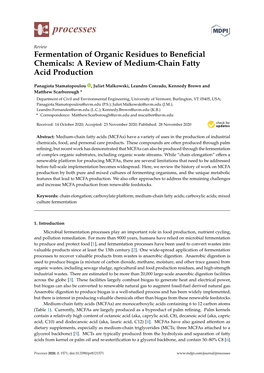A Review of Medium-Chain Fatty Acid Production