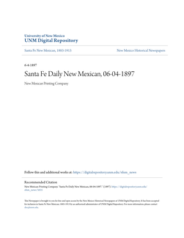 Santa Fe Daily New Mexican, 06-04-1897 New Mexican Printing Company