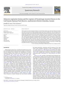 Holocene Vegetation History and Fire Regimes of Pseudotsuga Menziesii