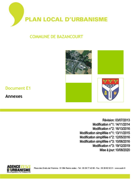 COMMUNE DE BAZANCOURT Document E1 Annexes