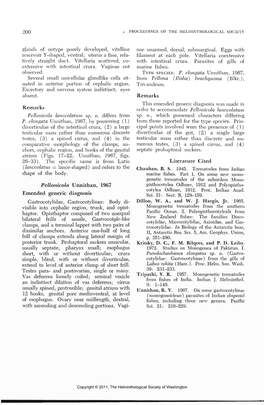 200 Glands of Ootype Poorly Developed, Vitelline Reservoir Y