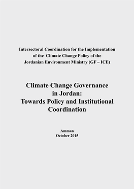 Climate Change Governance in Jordan: Towards Policy and Institutional Coordination