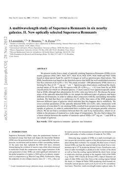 A Multi-Wavelength Study of Supernova Remnants in Six Nearby