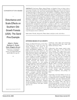 Disturbance and Scale Effects on Southern Old- Growth Forests (USA)