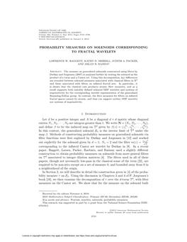 Probability Measures on Solenoids Corresponding to Fractal Wavelets