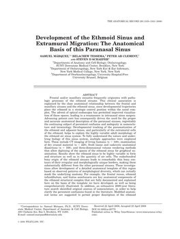 Development of the Ethmoid Sinus and Extramural Migration: the Anatomical Basis of This Paranasal Sinus