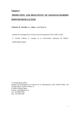 Chapter 9 PRODUCTION and BIOACTIVITY OF