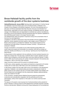 Brose Hallstadt Facility Profits from the Worldwide Growth of the Door