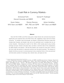 Crash Risk in Currency Markets ∗