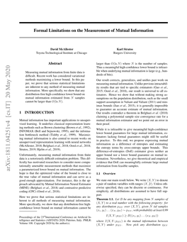 Arxiv:1811.04251V4 [Cs.IT] 20 May 2020