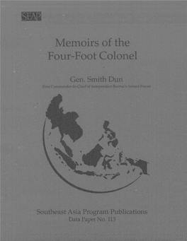 Memoirs of the Four-Foot Colonel the Cornell University Southeast Asia Program