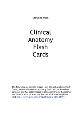 Clinical Anatomy Flash Cards