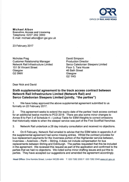 Serco Caledonian Sleepers 6Th SA Decision Letter