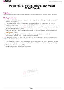 Mouse Pacsin2 Conditional Knockout Project (CRISPR/Cas9)